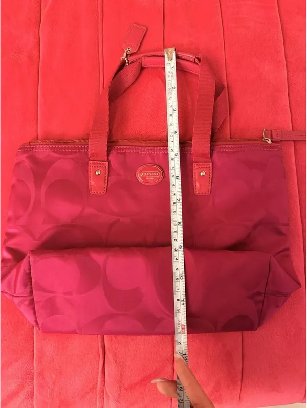 Fuchsia Coach Getaway Signature Nylon Packable Weekender Mini Tote Bag 2013 - Image 6