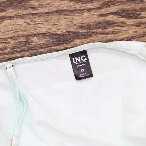 NEW INC International Concepts Satin Cami Lounge Top Clear Dew Green XS - Image 4
