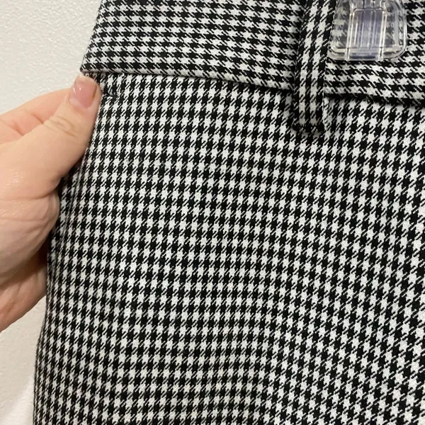 Ann Taylor Devin Gingham‎ Pants Size 8 Black White Stretch Workwear Preppy Chic - Image 3