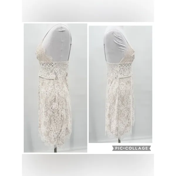 Victoria’s Secret Slip Dress Small Lace Ivory Sheer Chemise Coquette Whimsical - Image 9
