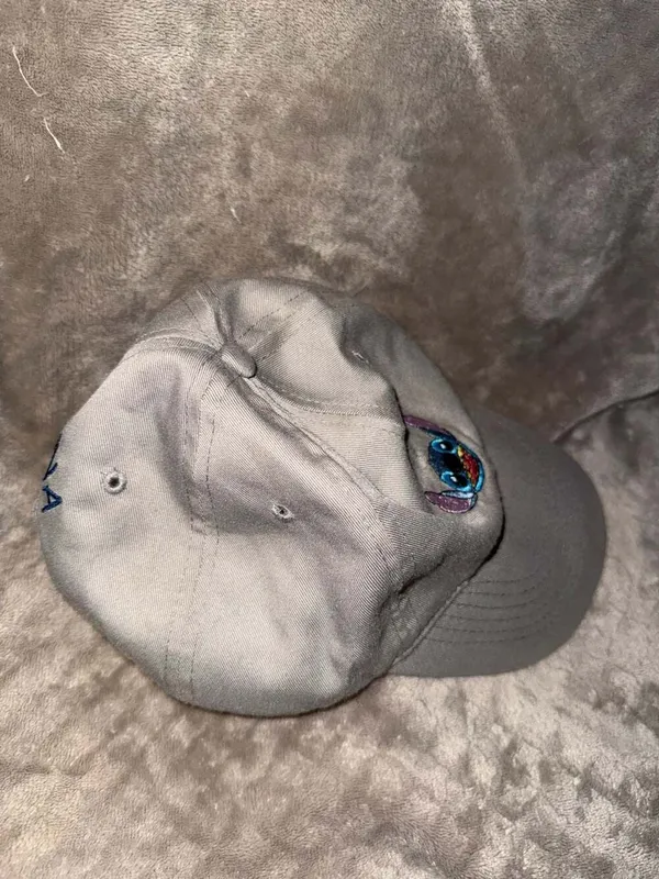 Disney Lilo & Stitch Ohana Embroidered Grey Baseball Dad Hat - Image 2