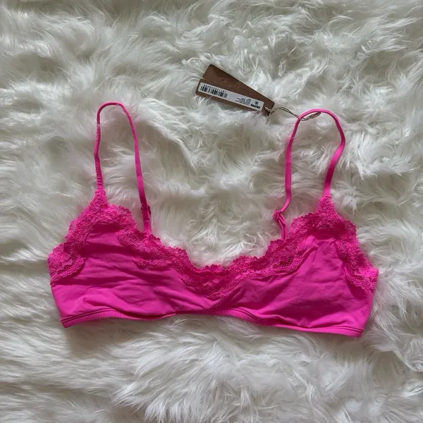 SKIMS Fits Everybody Lace Scoop Bralette Taffy Size Large - Image 2