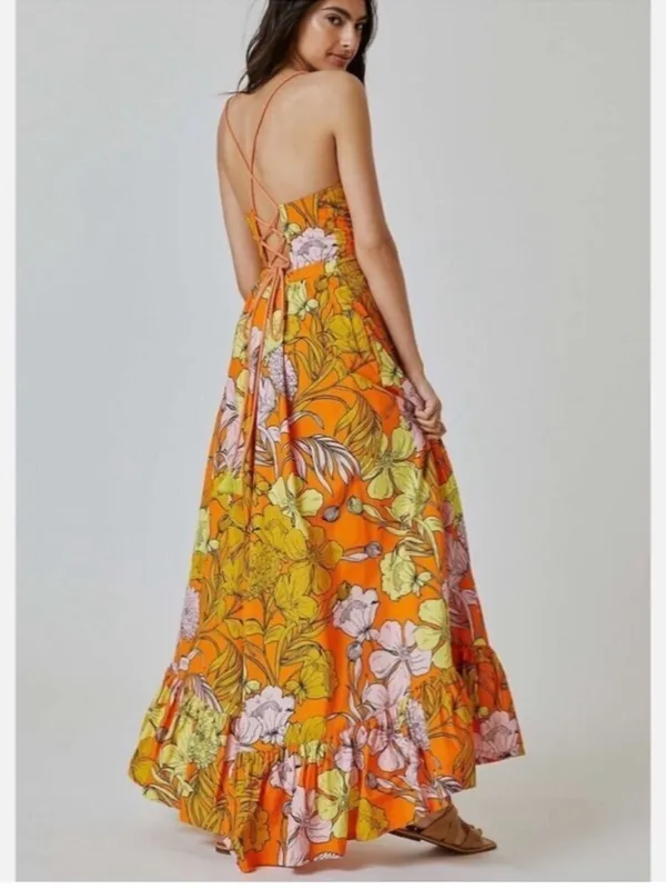 Plenty by Tracy Reese Orange, Pink, & Yellow Floral Maxi Dress - Image 2