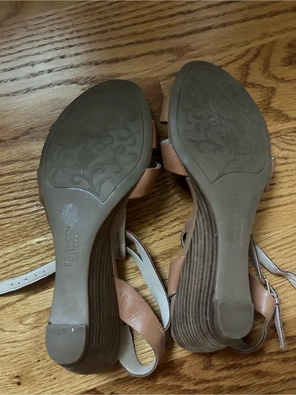 Franco Sarto Wedge Leather Sandals - Image 3