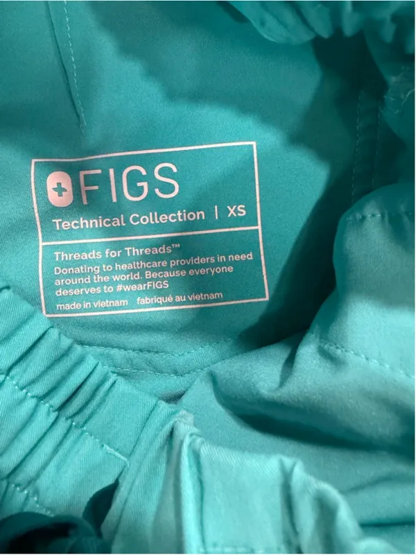 FIGS Technical Collection Scrub Pants Womens XS Seafoam Teal Green Jogger Cargo - Image 9