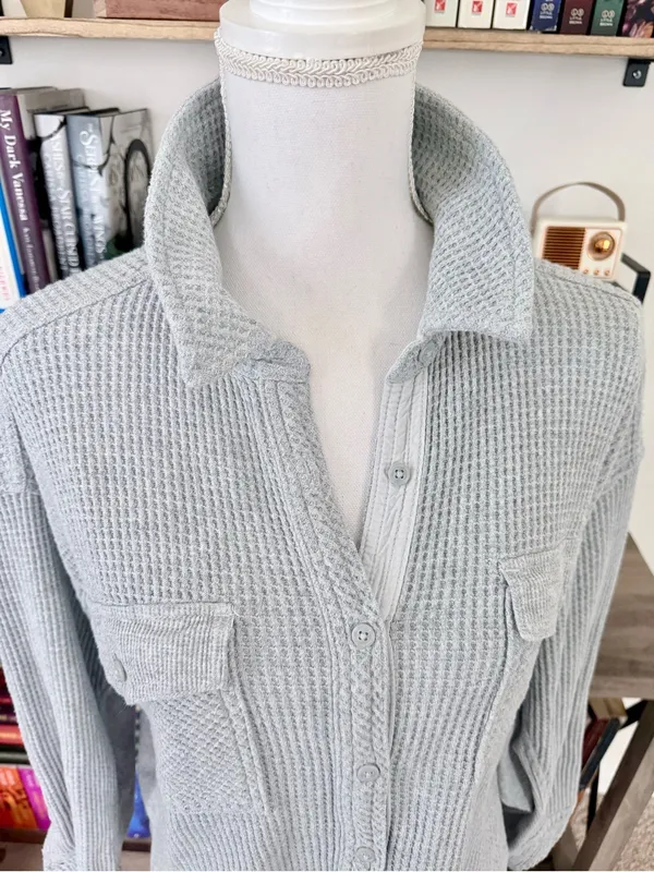 Aerie Waffle Button Down Shirt - Image 3
