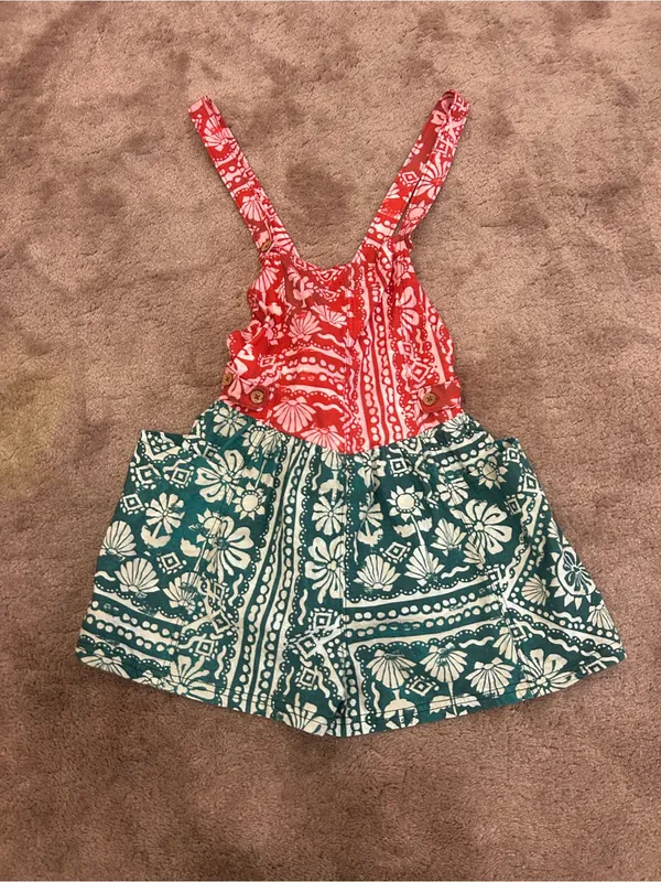 Free People Palm Bay Tropical Bandana Print Shortalls Romper medium NWOT - Image 4
