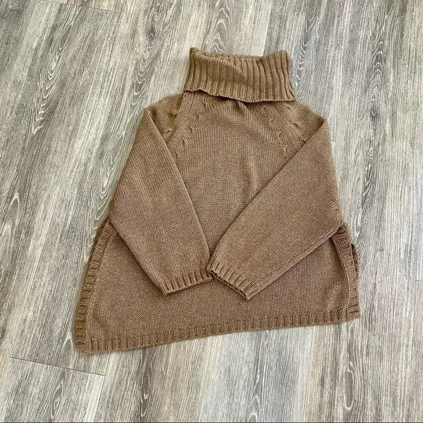 Escada cashmere/silk tan turtleneck sweater - Image 5
