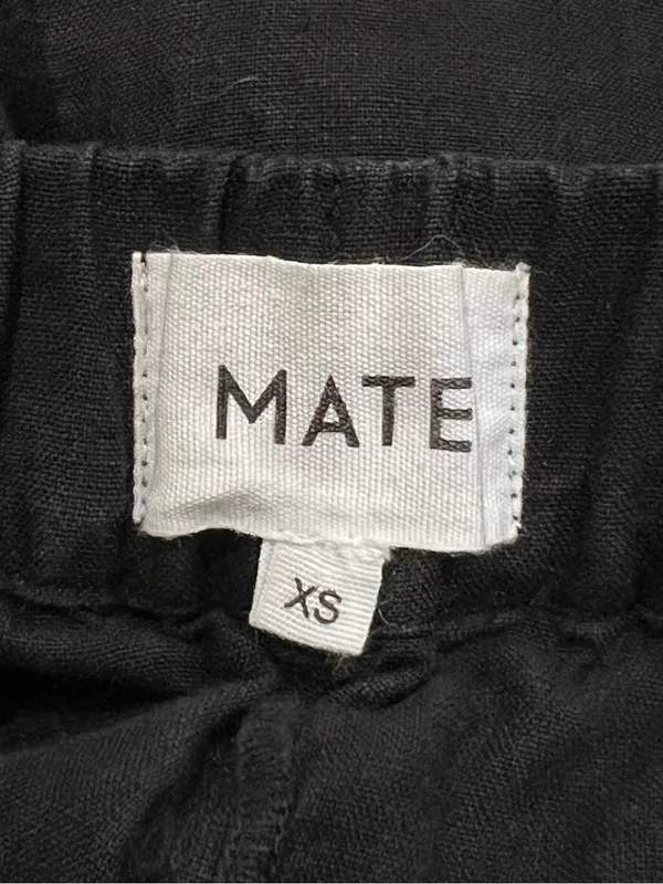 Mate the Label Black 100% Linen Wide Leg Crop Pant Size XS - Image 5