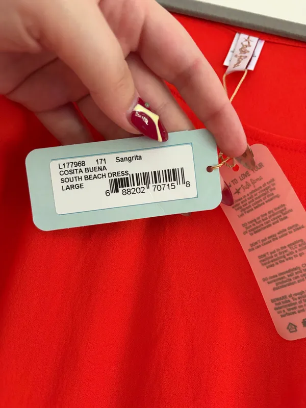 Luli Fama Bright Red Beach Dress/Coverup - Image 3