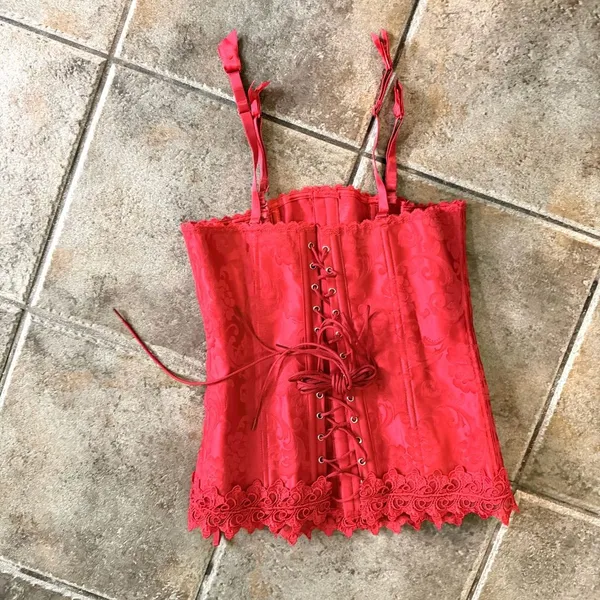 Fredericks of Hollywood ‘Hollywood Dream Sweetheart Corset’ in Red Sz 34 - Image 4