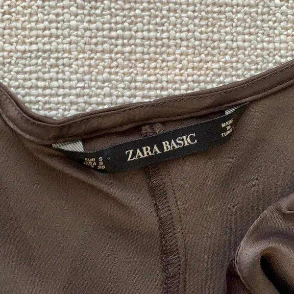 Zara brown silky tank top - Image 3