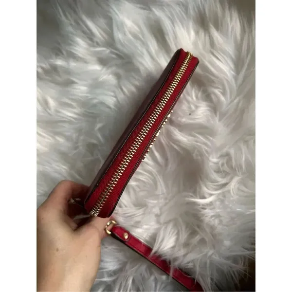 Michael Kors Wristlets Safiano Red Leather Wallet - Image 6