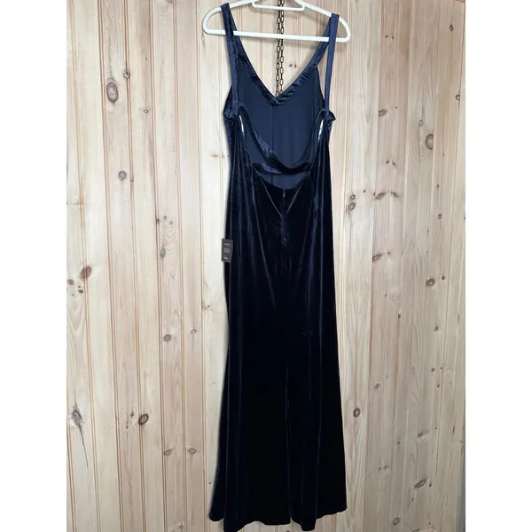 NWT Lulus Perfectly Classy Navy Blue Velvet Strappy Maxi Dress Bridesmaid Sz XL - Image 6
