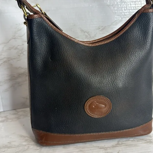 Vtg Dooney and Bourke Large Hobo‎ Black Leather Bag shoulder Purse - Image 2