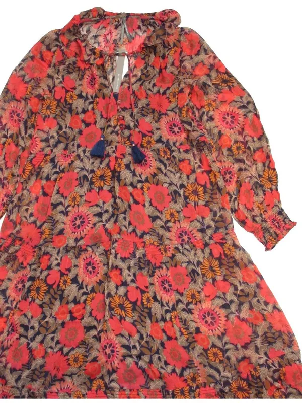 NWT Anthropologie The Marais in Red Floral Print Chiffon Maxi Dress S - Image 6