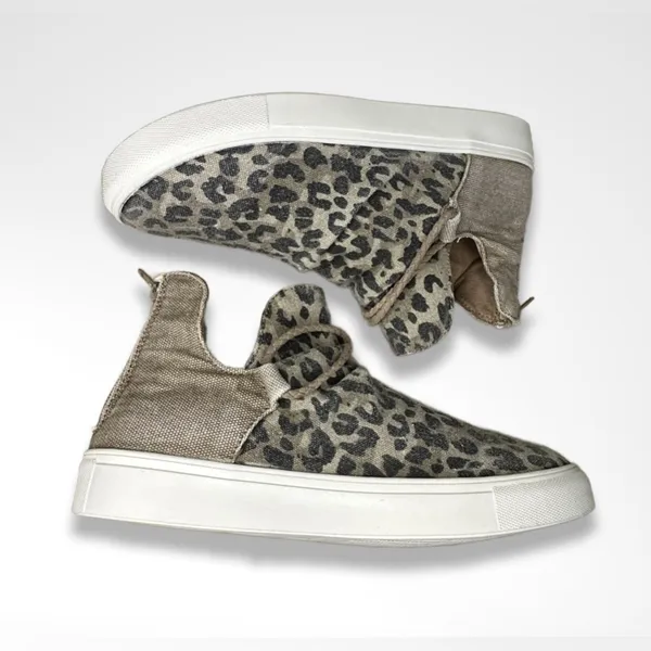 Women’s VERY G Buckle Brand Survivor Leopard Print Back Zip Sneaker Boot Sz:8 - Image 3