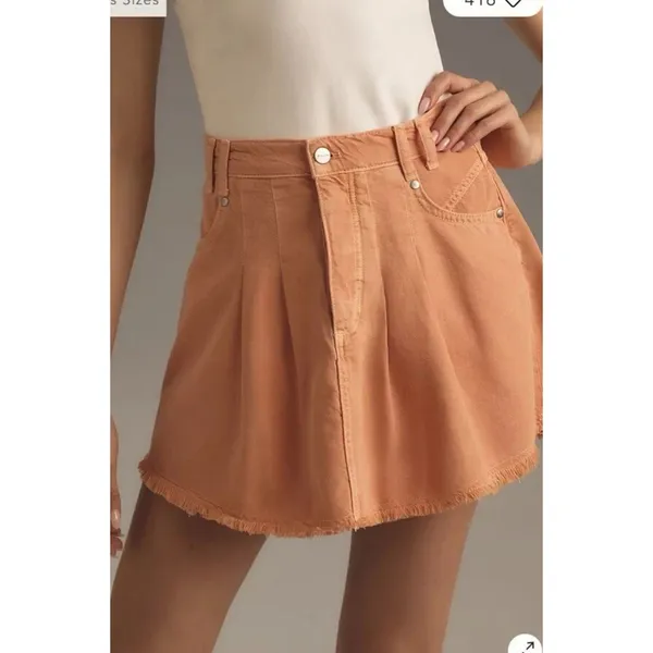 Anthropologie Pilcro Pleated Micro Denim Skirt Fall Festival Size 12 - Image 2