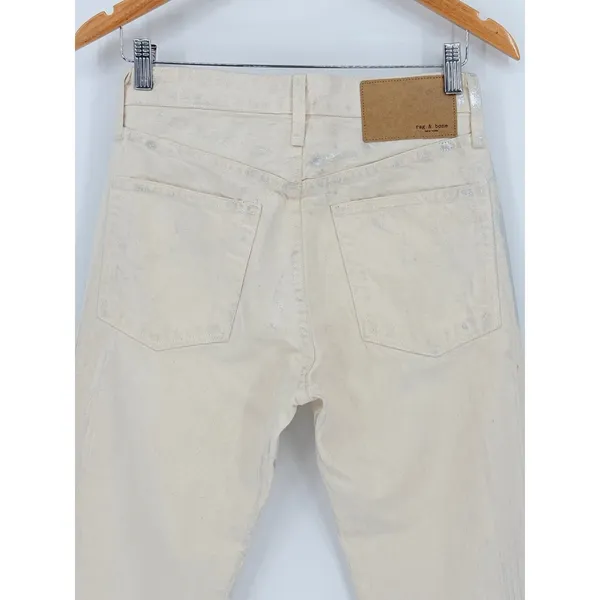 Rag & Bone Maya High Rise Ankle Slim‎ Jeans 25 Cream Silver Metallic Moonshine - Image 12