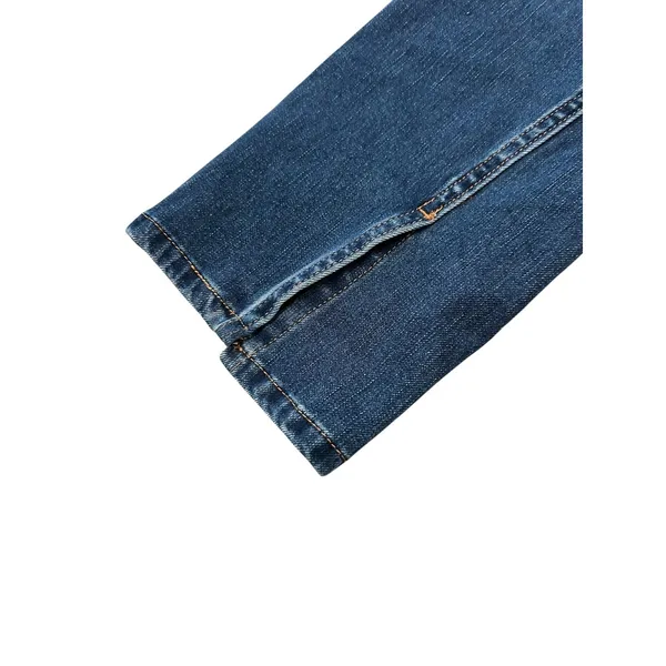 Express Skinny Mid Rise Jeans Medium Wash Ankle Slit Blue Denim 14R - Image 6