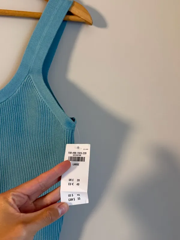 Abercrombie & Fitch Sky Blue Ribbed Tank Top - Image 3
