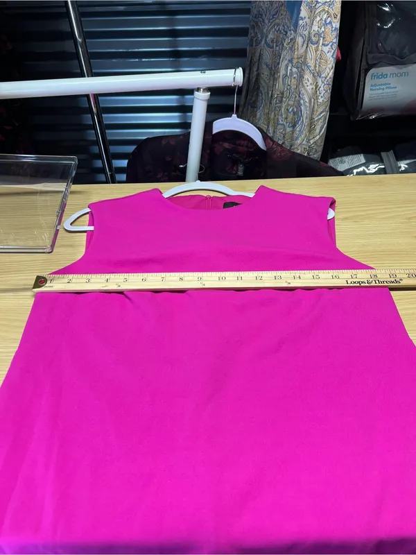 Maia Bright Pink Ruffle Hem Sleeveless Dress Size 6 - Image 11