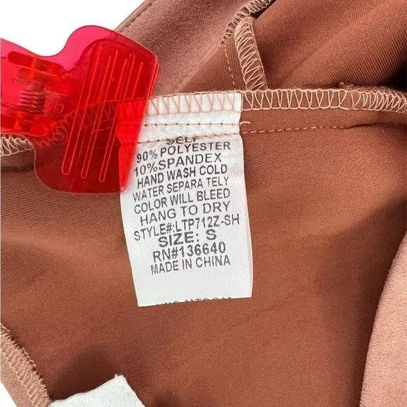 L'Atiste By Amy Light Brown‎ Taupe Faux Suede Crop Tube Top Pants Set Size Small - Image 11