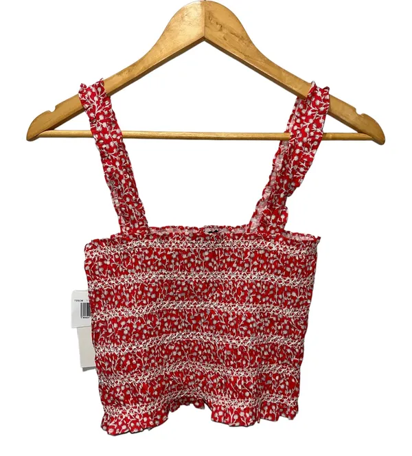 Smocked Organic Cotton Tank Dainty Blooms Size 6 Hibiscus - Image 2