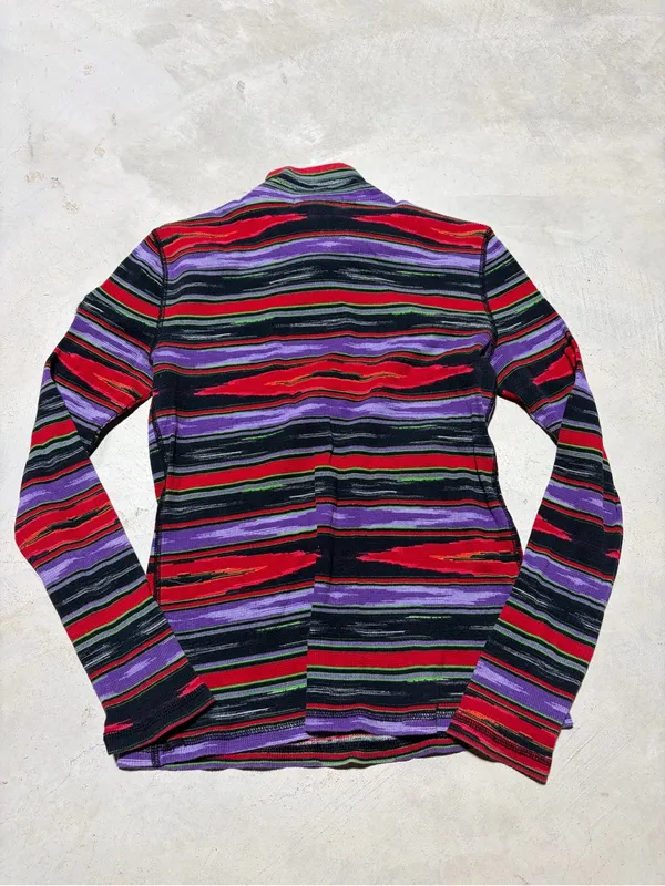 Vintage Lauren Ralph Lauren active Multicolor Stripe Half-Zip Top medium - Image 7