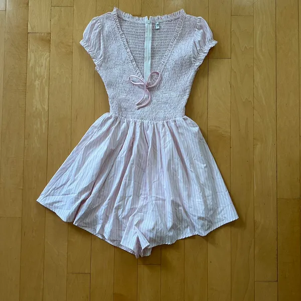 Princess polly wescott pink and white stripe romper - Image 2