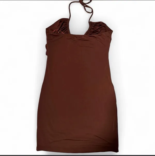 Brown halter garage dress - Image 2