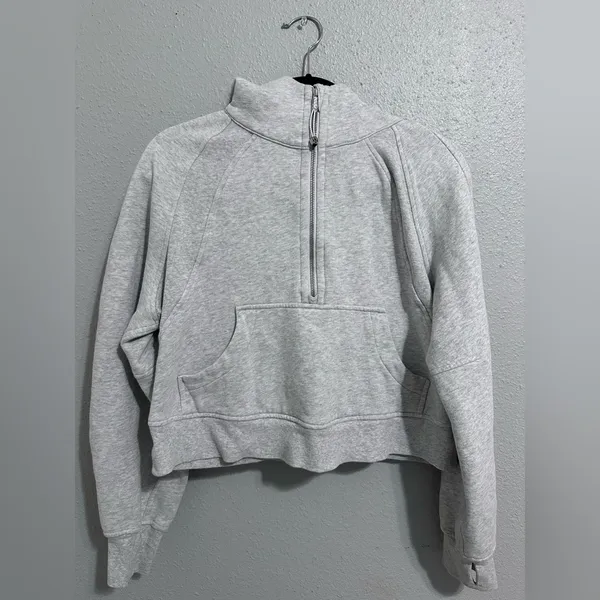 Lululemon Scuba Oversized 1/2 Zip Hoodie Heathered Core Ultra Grey size XS cute - Image 5