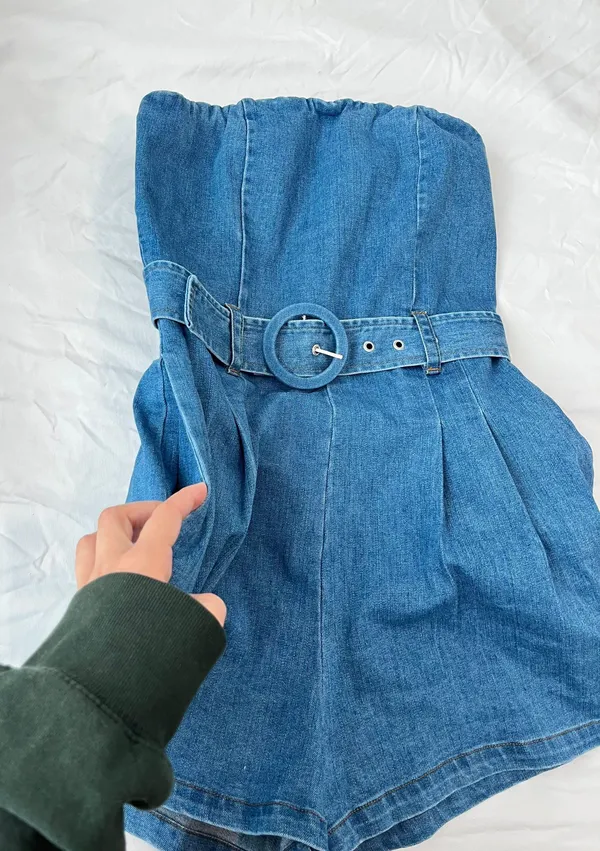 Ruby and Jenna - Olivaceous Denim Romper - Image 9