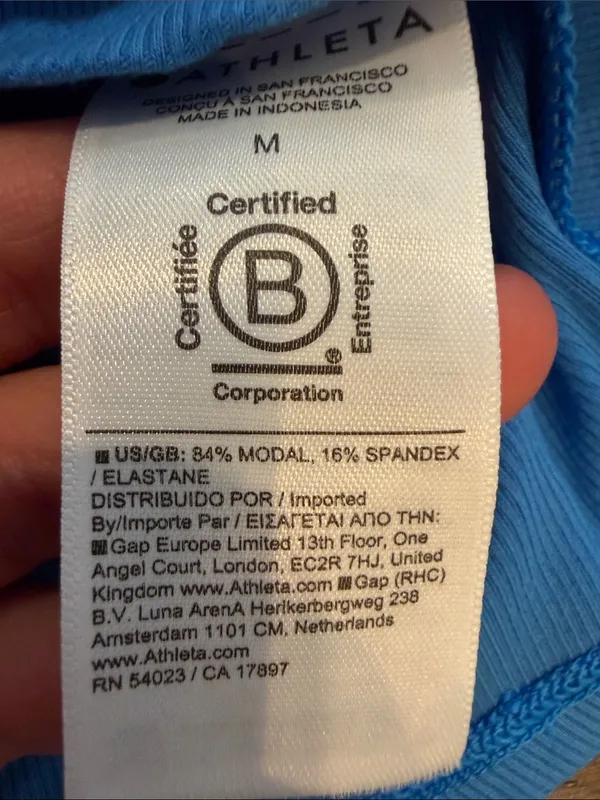 Athleta Signature Rib Square Neck Top Ultramarine Blue Size Medium - P23 - Image 4