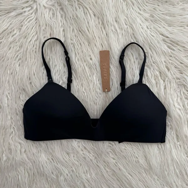 Skims Wireless Form Maternity T-Shirt Demi Nursing Bra Onyx Size 34C - Image 2