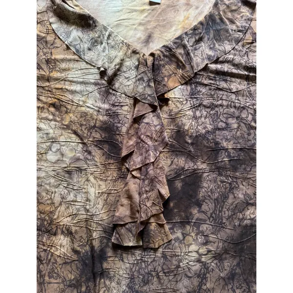 Dressbarn Women Sz‎ XL Ruffle Neck Blouse 3/4 Sleeve Business Casual City Career - Image 6