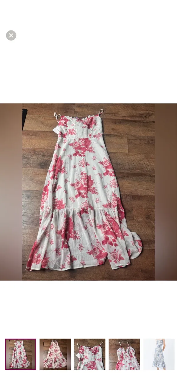 Chicwish red floral midi dress NWT - Image 5