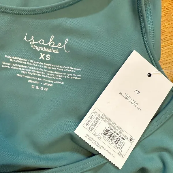 Isabel by Ingrid+Isabel Maternity Women XS Sage Green Unitard Shorts Stretch New - Image 6