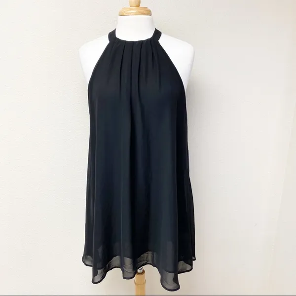 ASTR The Label Black Chiffon Halter Swing Dress Small NWT - Image 2