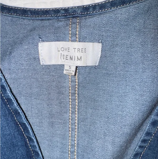 Love Tree Cropped Denim Vest - Image 2