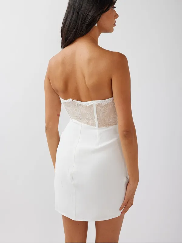 Angel Biba White Lace Corset Mini Dress NWT Size US Small (AU 8) - Image 3