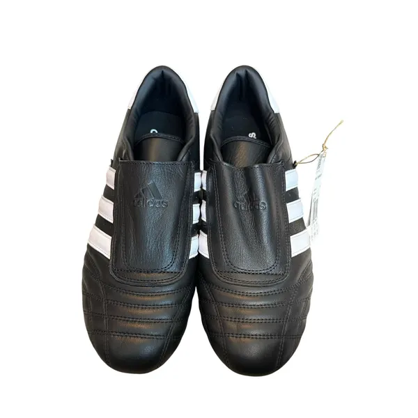 NWT adidas Taekwondo Lifestyle Sneakers Black White Leather Slip-On Shoes 9.5 - Image 2