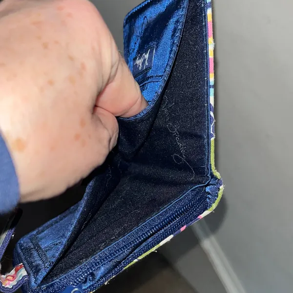 Vera Bradley Quilted Floral Wallet - Pink, Blue & Green - Image 4