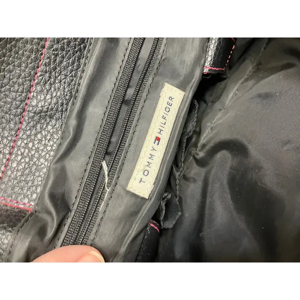 Y2K‎ Tommy Hilfiger black pebbled leather hand bag medium size retro vintage - Image 6