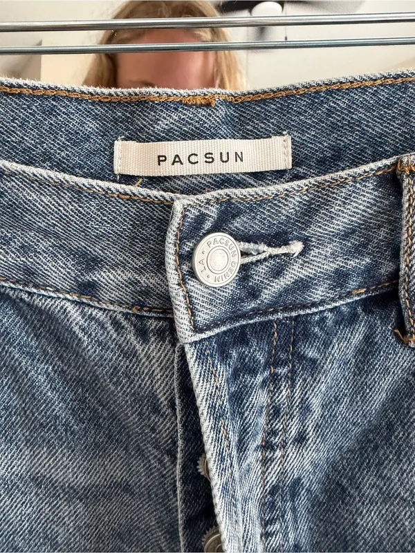 PacSun Light Blue high rise Straight-Leg Distressed Jeans - Image 3