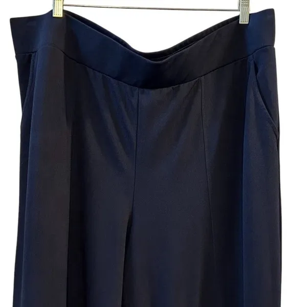Isaac Mizrahi Women's 2XL Tall Navy Wide-Leg‎ Pants High Waist Casual - Image 3