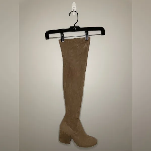 DV by Dolce Vita Cayla Suede Over-the-Knee Boots, Light Taupe, Size 7, EUC - Image 9