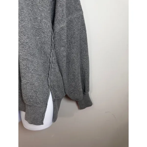 American Eagle‎ Seriously Huggable Sherpa Oversized Sweatshirt Gray XS - Image 4