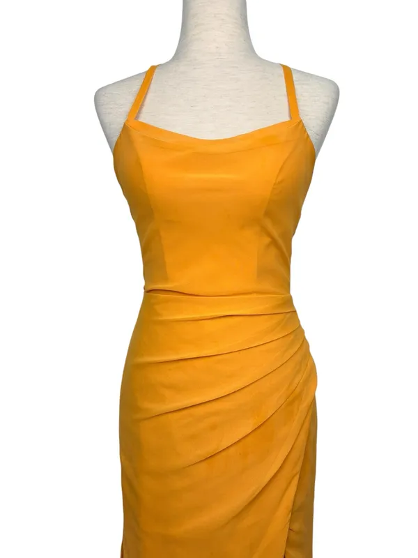 STACEES Open Back Marigold Bridesmaid Formal Evening Wedding Gown Size 0 - Image 13