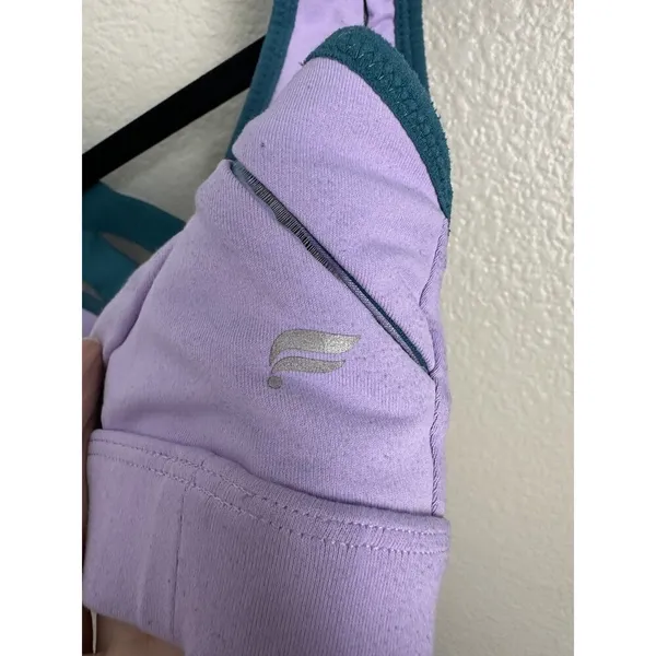 Fabletics Sports Bra Womens XXS Purple Teal Crossback Adjustable Gym Yoga - Image 3